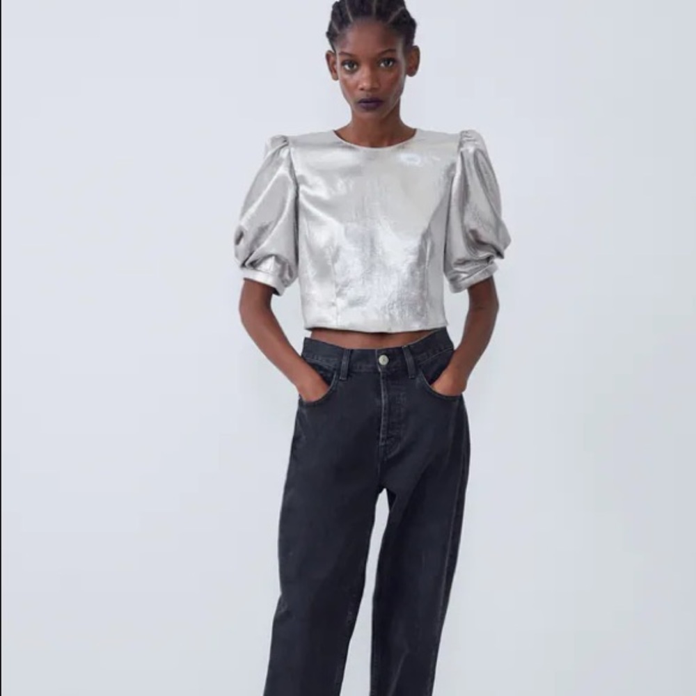 Zara Voluminous Metallic Top - Picture 10 of 11